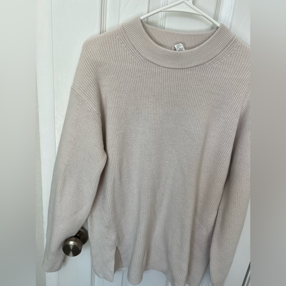 LULULEMON Merino Wool-Blend Ribbed Crewneck Sweater White Opal Size 4 - Picture 2 of 11